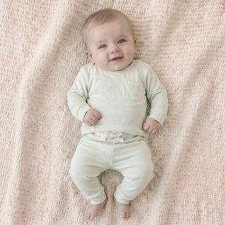 sugar + maple two piece jogger spring green / 0-3m - 5