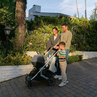 UPPAbaby Aria Lightweight Infant Car Seat + Base Anthony (Grey | Chestnut Leather) - Open Box - 60