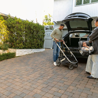 UPPAbaby Aria Lightweight Infant Car Seat + Base Anthony (Grey | Chestnut Leather) - Open Box - 58