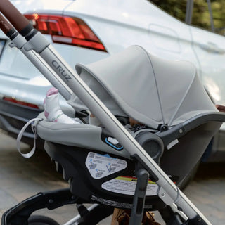 UPPAbaby Aria Lightweight Infant Car Seat + Base Anthony (Grey | Chestnut Leather) - Open Box - 44