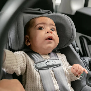 UPPAbaby Aria Lightweight Infant Car Seat + Base Anthony (Grey | Chestnut Leather) - Open Box - 56