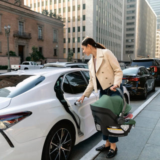 UPPAbaby Aria Lightweight Infant Car Seat + Base Anthony (Grey | Chestnut Leather) - Open Box - 67