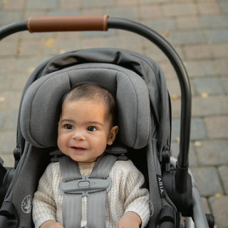 UPPAbaby Aria Lightweight Infant Car Seat + Base Anthony (Grey | Chestnut Leather) - Open Box - 63