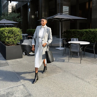 UPPAbaby Aria Lightweight Infant Car Seat + Base Anthony (Grey | Chestnut Leather) - Open Box - 36