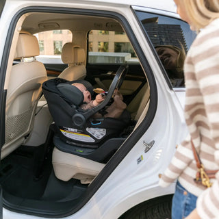 UPPAbaby Aria Lightweight Infant Car Seat + Base Anthony (Grey | Chestnut Leather) - Open Box - 88