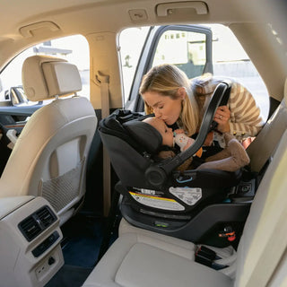 UPPAbaby Aria Lightweight Infant Car Seat + Base Anthony (Grey | Chestnut Leather) - Open Box - 91