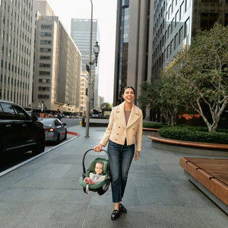 UPPAbaby Aria Lightweight Infant Car Seat + Base Anthony (Grey | Chestnut Leather) - Open Box - 76